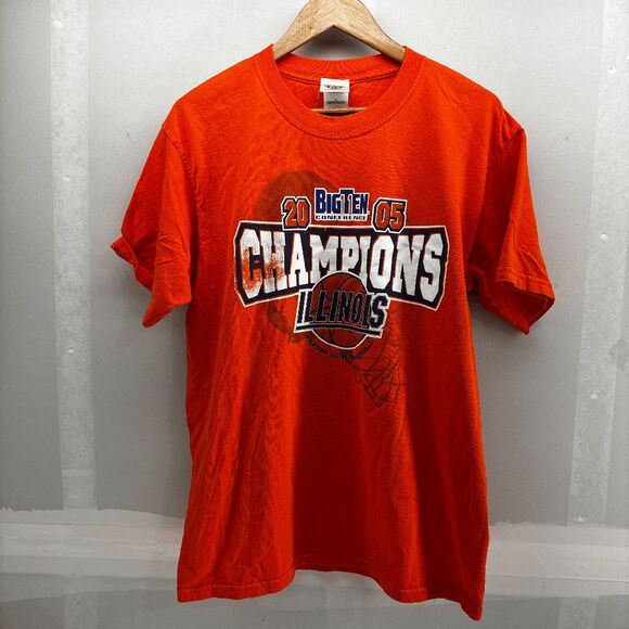 Illinois Fighting Illini 2005 Big Ten Champions Shirt Size L Games & Scores Back - Picture 3 of 6